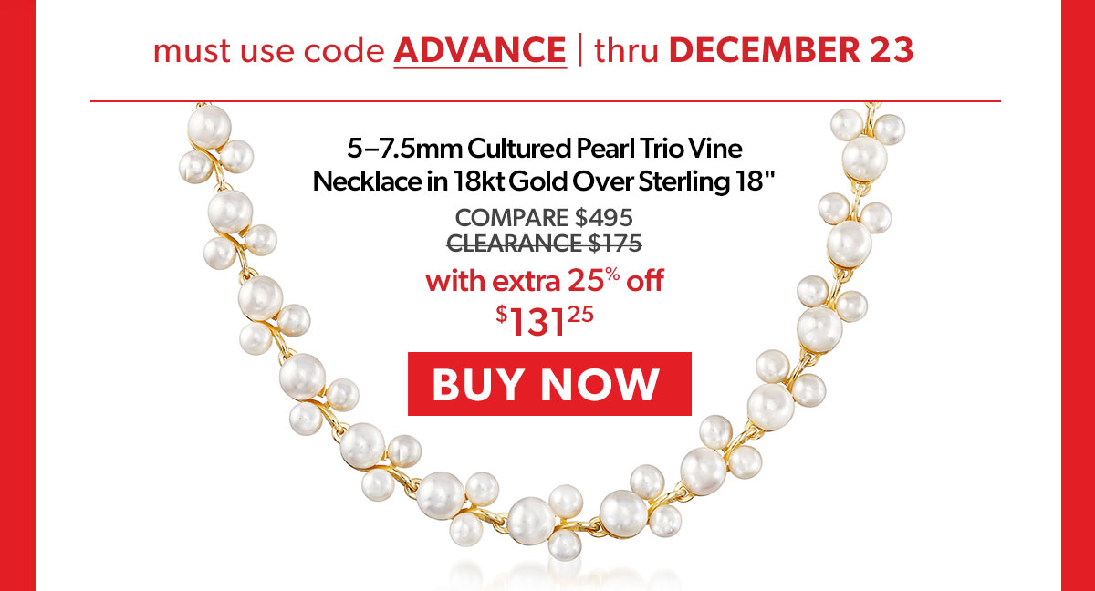 Pearl Trio Vine Necklace. Buy Now