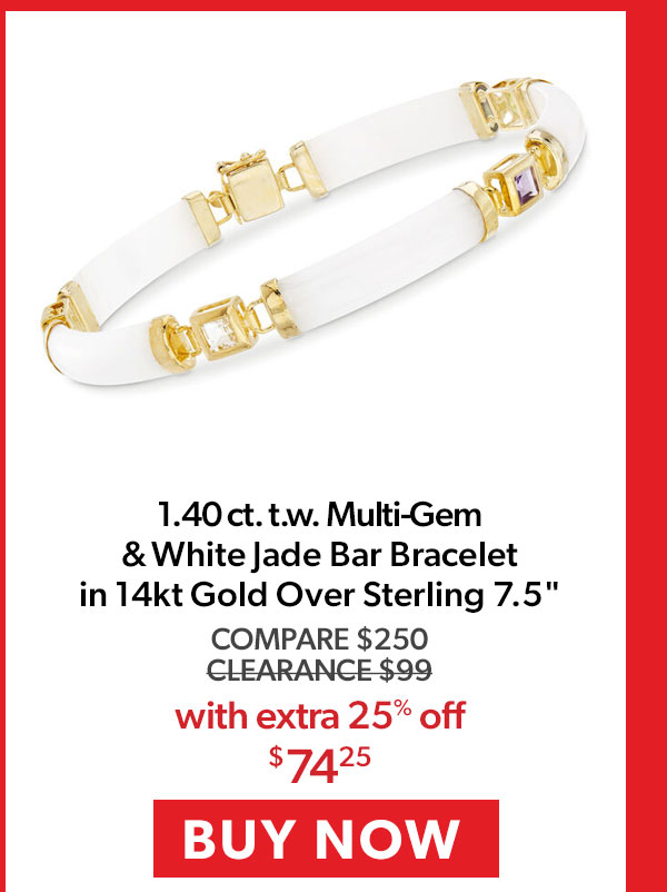 Multi-Gem White Jade Bracelet. Buy Now