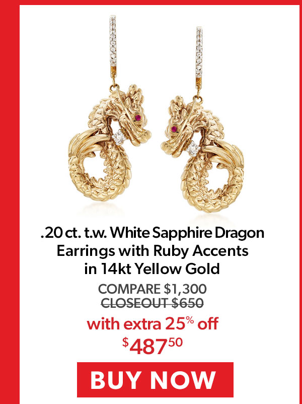 Sapphire Dragon Earrings. Buy Now
