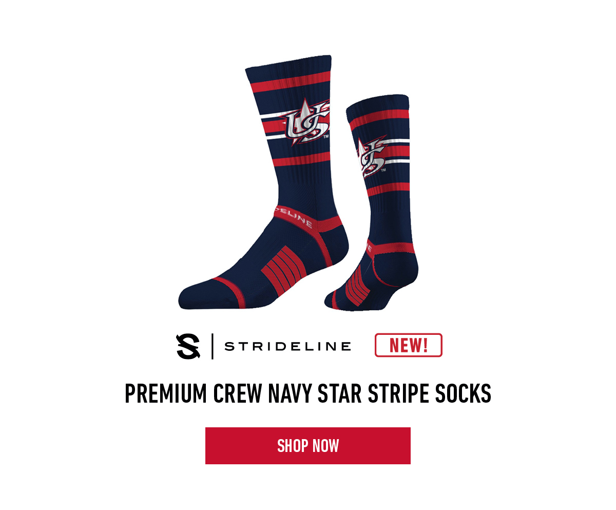 Strideline Premium Crew Navy Star Stripe Socks