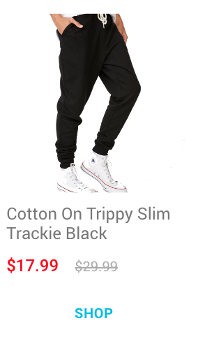 Cotton On Trippy Slim Trackie Black