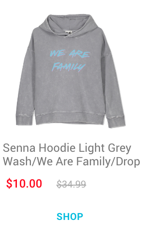 Senna Hoodie Light Grey Wash/We Are Family/Drop