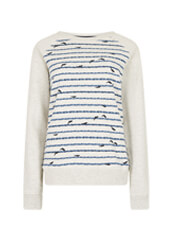 Shelley Striped Crew Neck Sweatshirt Chalk