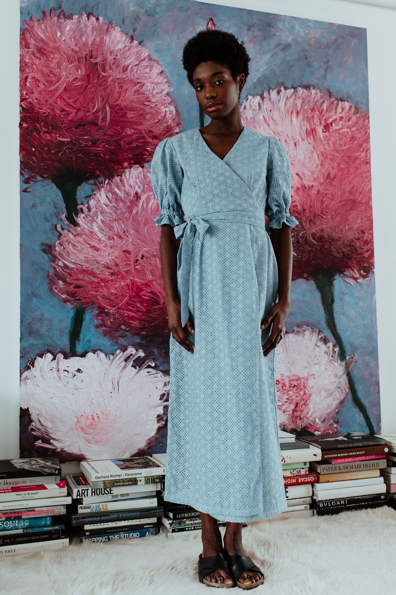 Blue Broderie Anglaise Prairie Dress (limited edition)
