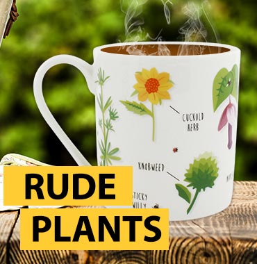 Our Ridiculously Rude Plants Mug features a fun collection of seemingly innocent plants that all have ridiculously rude names. This is the perfect mug for any gardener who would get a chuckle over a Sticky Willy.