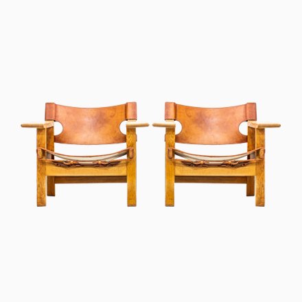 Image of Spanish Chair by B?rge Mogensen for Fredericia, Set of 2