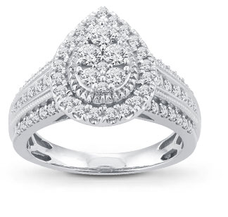 10K White Gold Diamond Engagement Ring