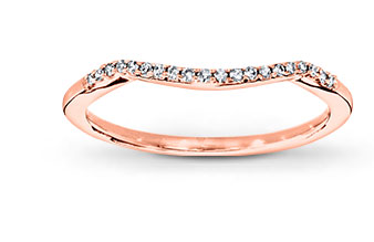 10K Rose Gold Diamond Wedding Band