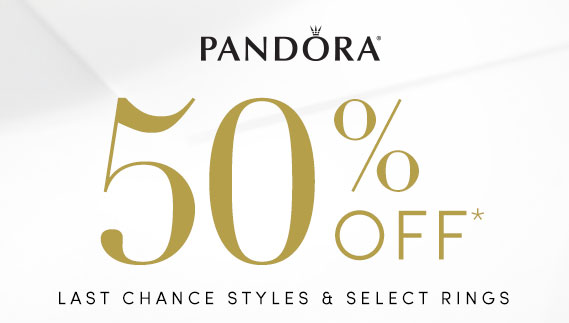 50% off Select Styles and Rings from PANDORA