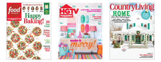 Food Network Magazine, HGTV Magazine, Country Living Magazine