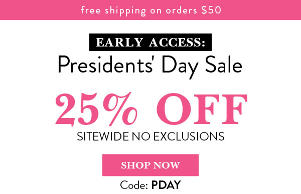 Presidents' Day Sale 25% off