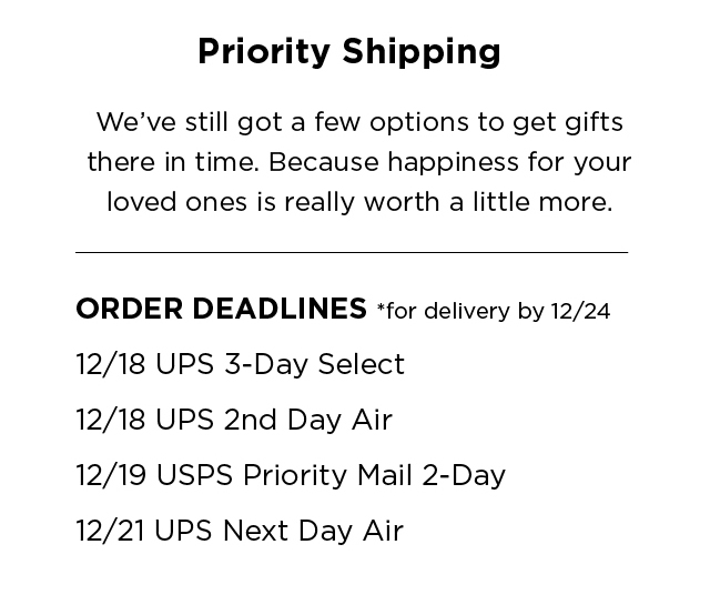 Priority Shipping Options