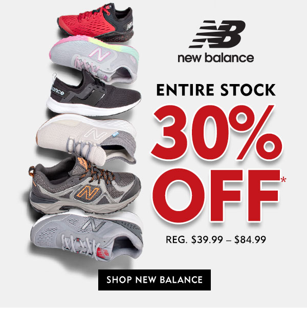 30% off entire stock of New Balance. Shop New Balance