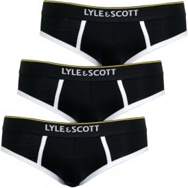 3-Pack Logo Briefs with contrast piping, Black