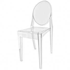 Crystal Clear Ghost Style Plastic Victoria Dining Chair