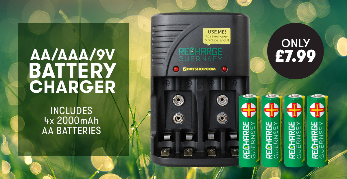 Go Green - AA AAA and 9v Battery Charger with 4x AA 2000mAh Batteries - Only ?7.99