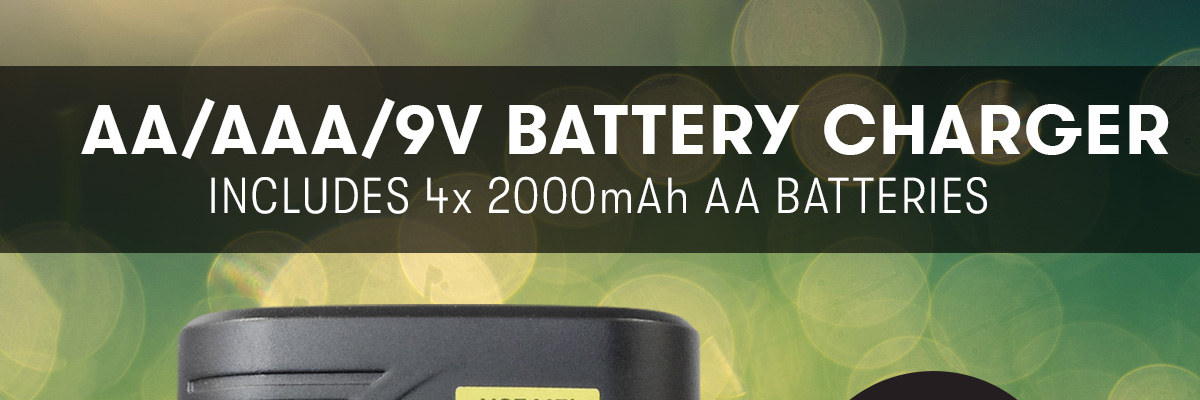 Go Green - AA AAA and 9v Battery Charger with 4x AA 2000mAh Batteries - Only ?7.99