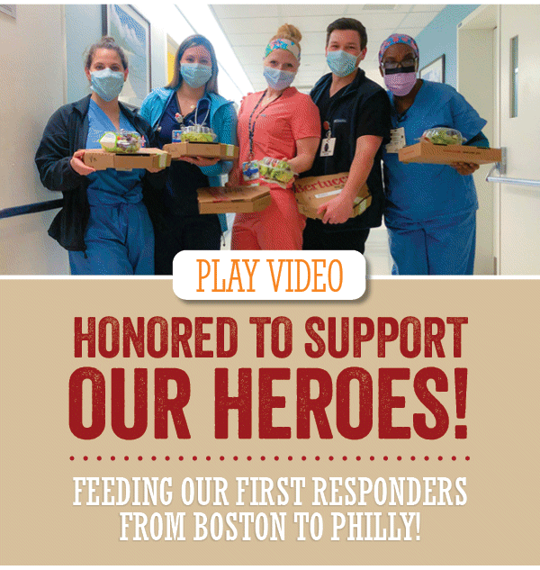 We are Honored to support our heroes! Feeding our first responders from Boston to Philly!
