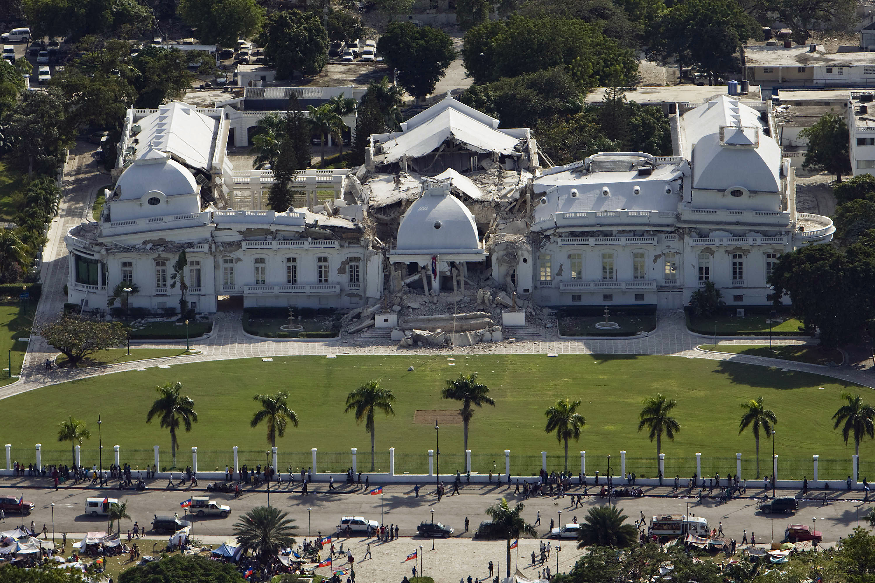 The Haitian National Palace in Port-au-Prince was heavily damaged after the 2010 earthquake.