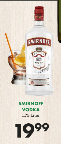 Smirnoff Vodka - $19.99