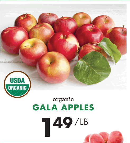 Organic Gala Apples - $1.49 per pound