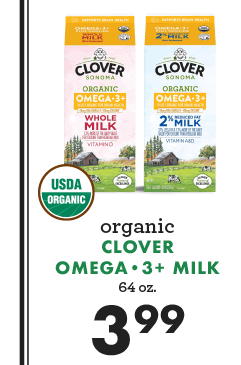 Organic Clover Omega * 3+ Milk - 64 oz. - $3.99