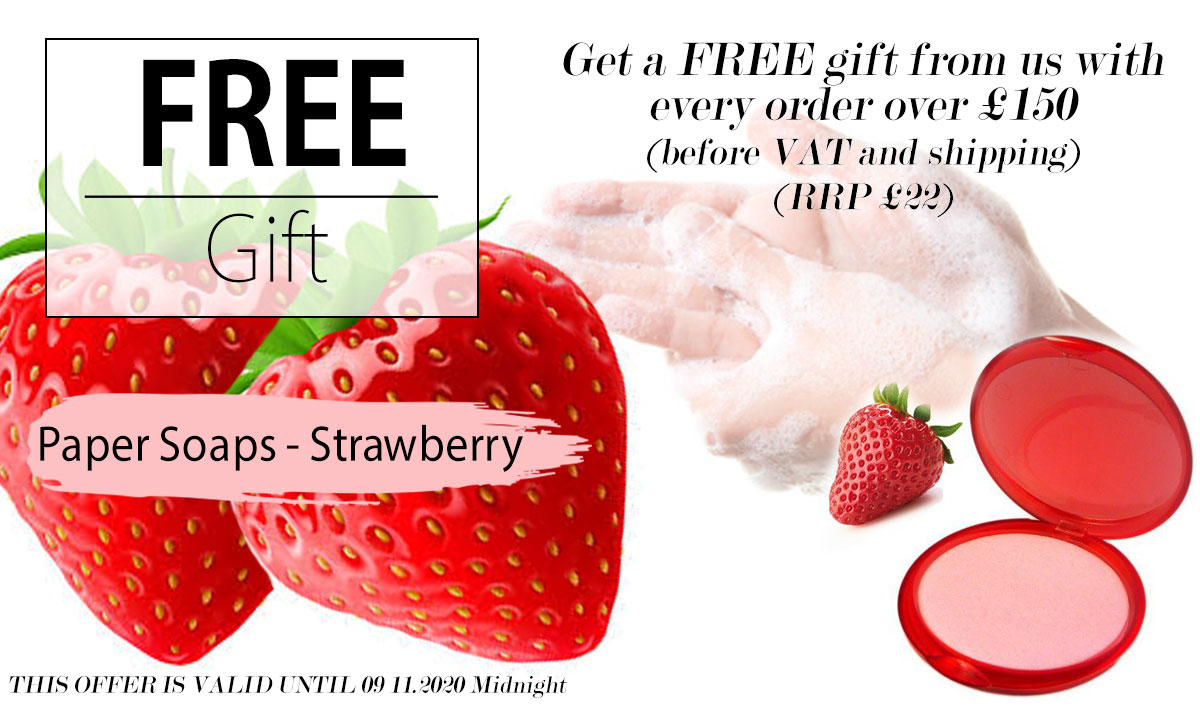 FREE Paper Soaps - Strawberry On Every Order Over ?150+vat