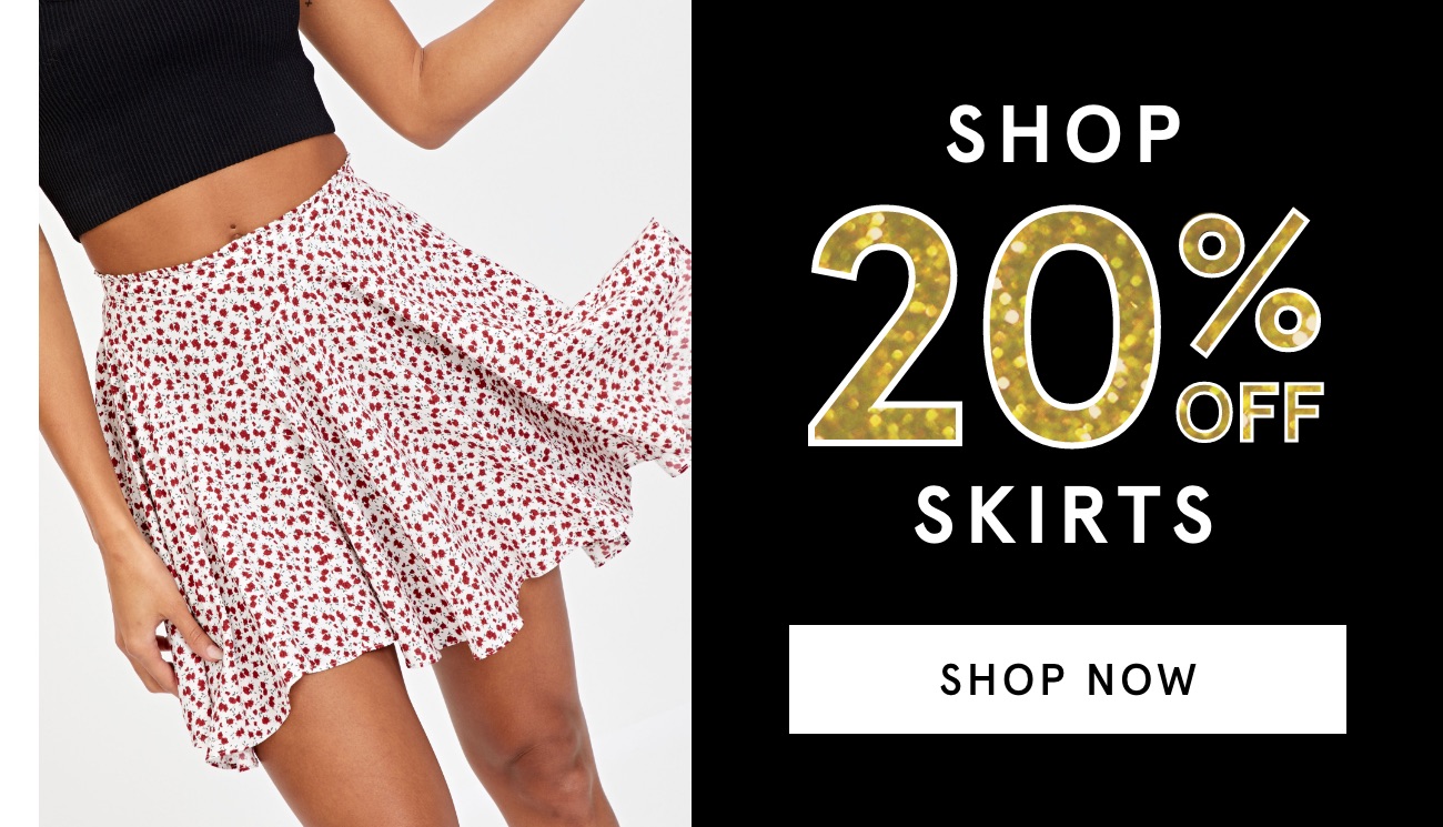 Shop skirts 20% off