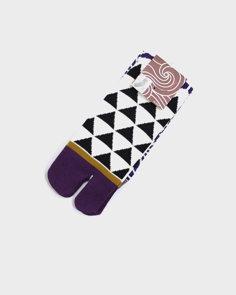 Image of Tabi Socks, White and Purple 
