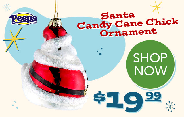 PEEPS Santa Candy Cane Chick Ornament - $19.99 - SHOP NOW