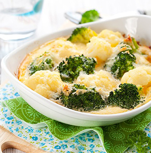 Broccoli and Cauliflower Cheese Bake