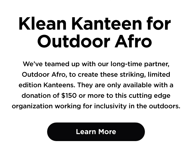 Klean Kanteen with donation to Outdoor Afro