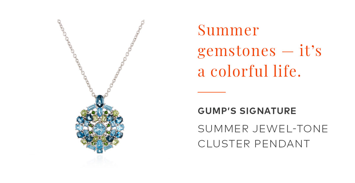 Summer Jewel-Tone Cluster Pendant Necklace