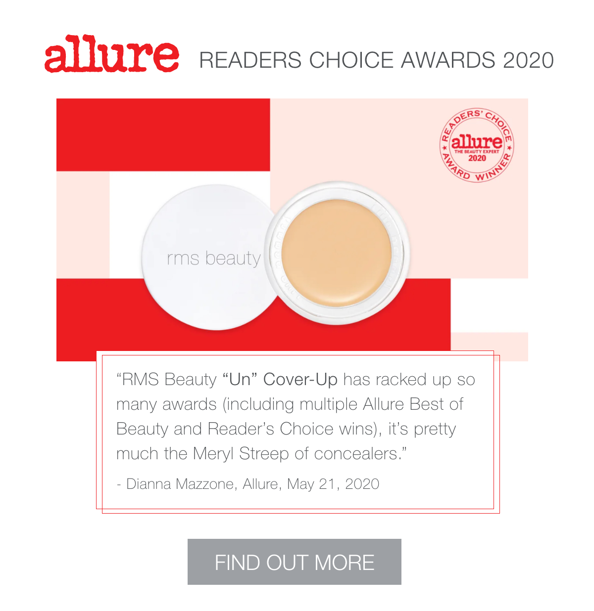 ALLLURE readers choice award 2020 rms beauty un cover up 