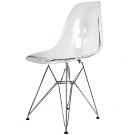 Style Eiffel Clear Plastic Retro Side Chair