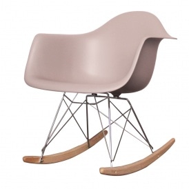 Style Light Grey Plastic Retro Rocking Chair