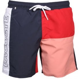 Colour Block Swim Shorts, Navy/red/white