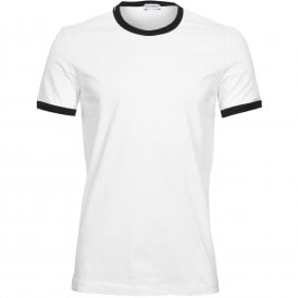 Sport Contrast Trim Logo T-Shirt, White/black