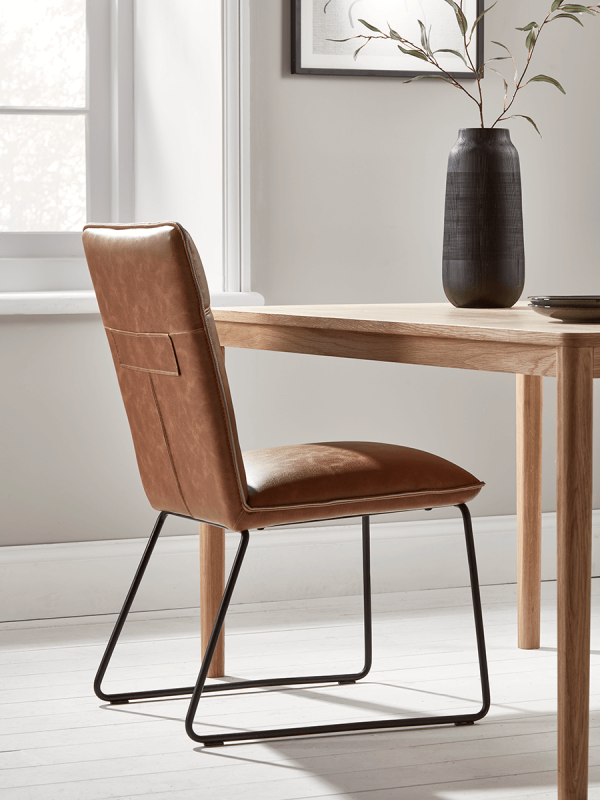 Two Alden Dining Chairs - Tan