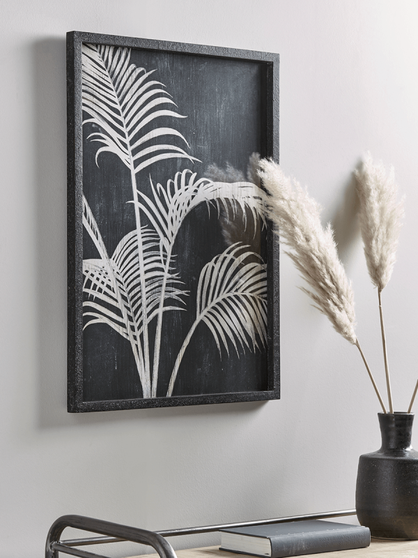 Monochrome Palm Framed Print