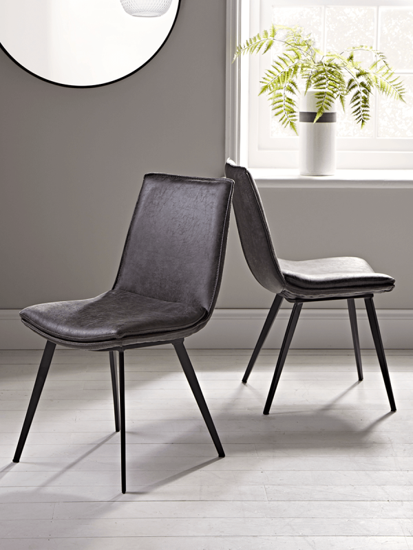 Two Williamsburg Dining Chairs - Carbon