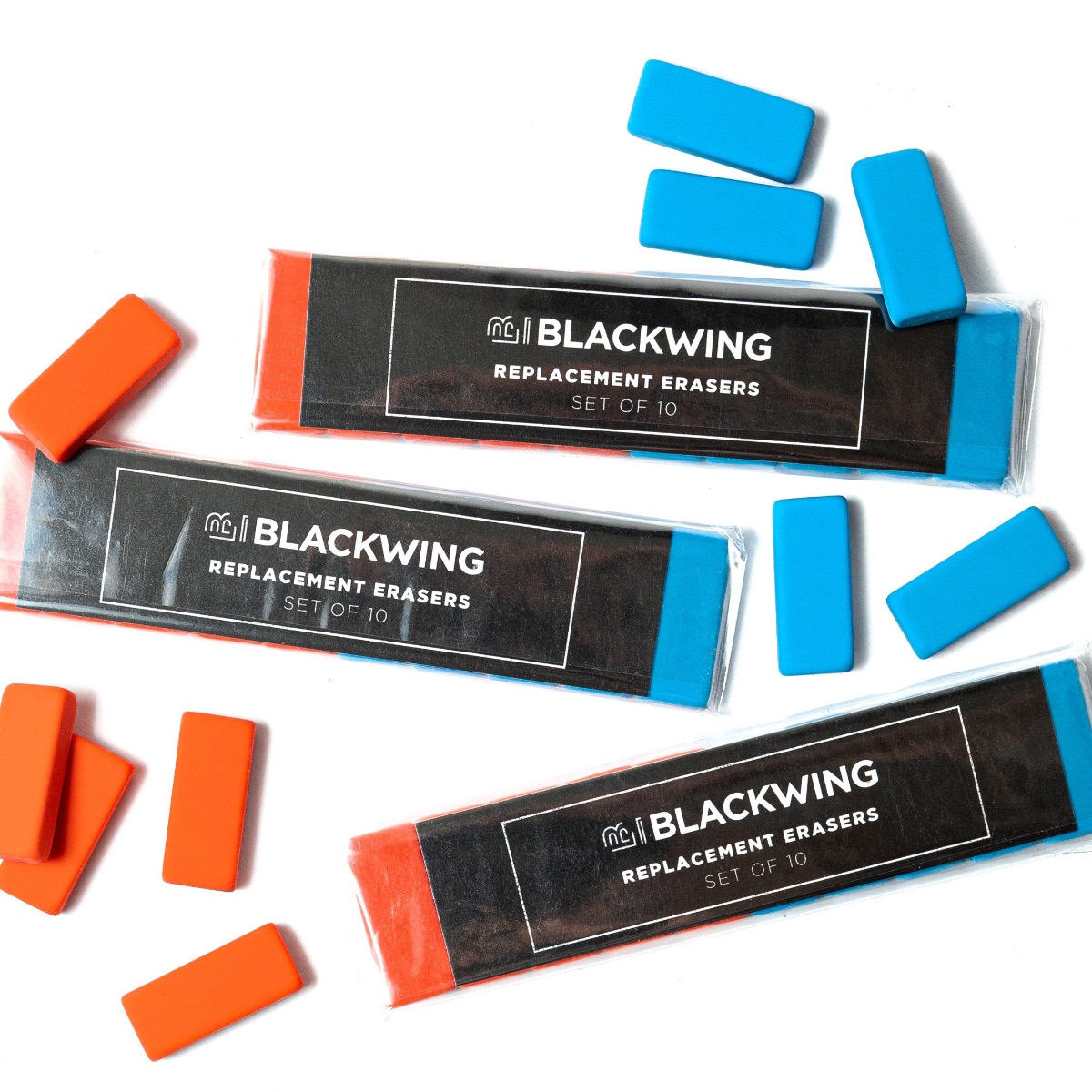 Blackwing 6 Neon Red & Blue Replacement Erasers