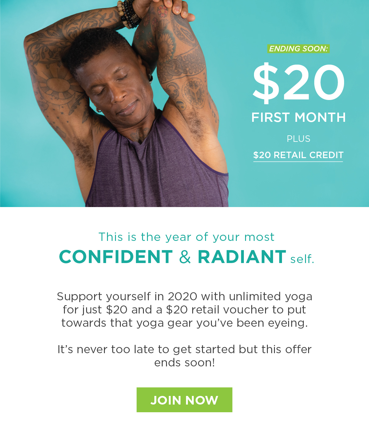Start your first month for $20