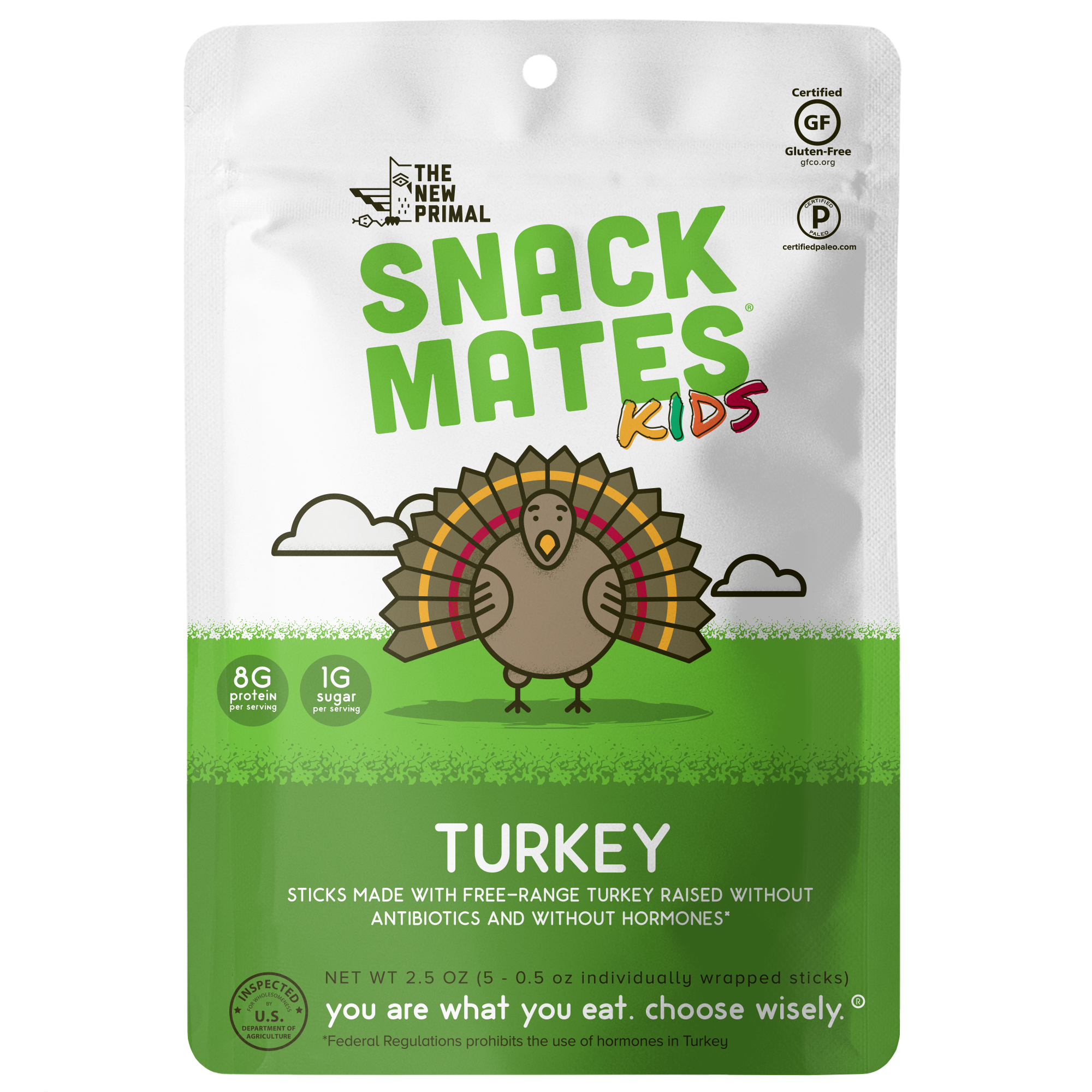 Image of Snack Mates Turkey Mini Meat Sticks (1 Bag, 5 Mini-Sticks)