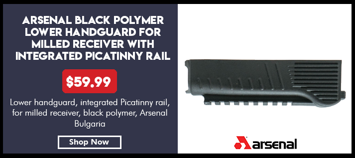 Arsenal Black Polymer Lower Handguard for Milled Receiver with Integrated Picatinny Rail