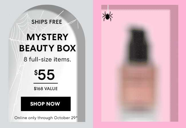 Mystrey Beauty Box - 8 full-size items - Ships Free - $55 - $168 Value - Shop Now - Online only through October 29*