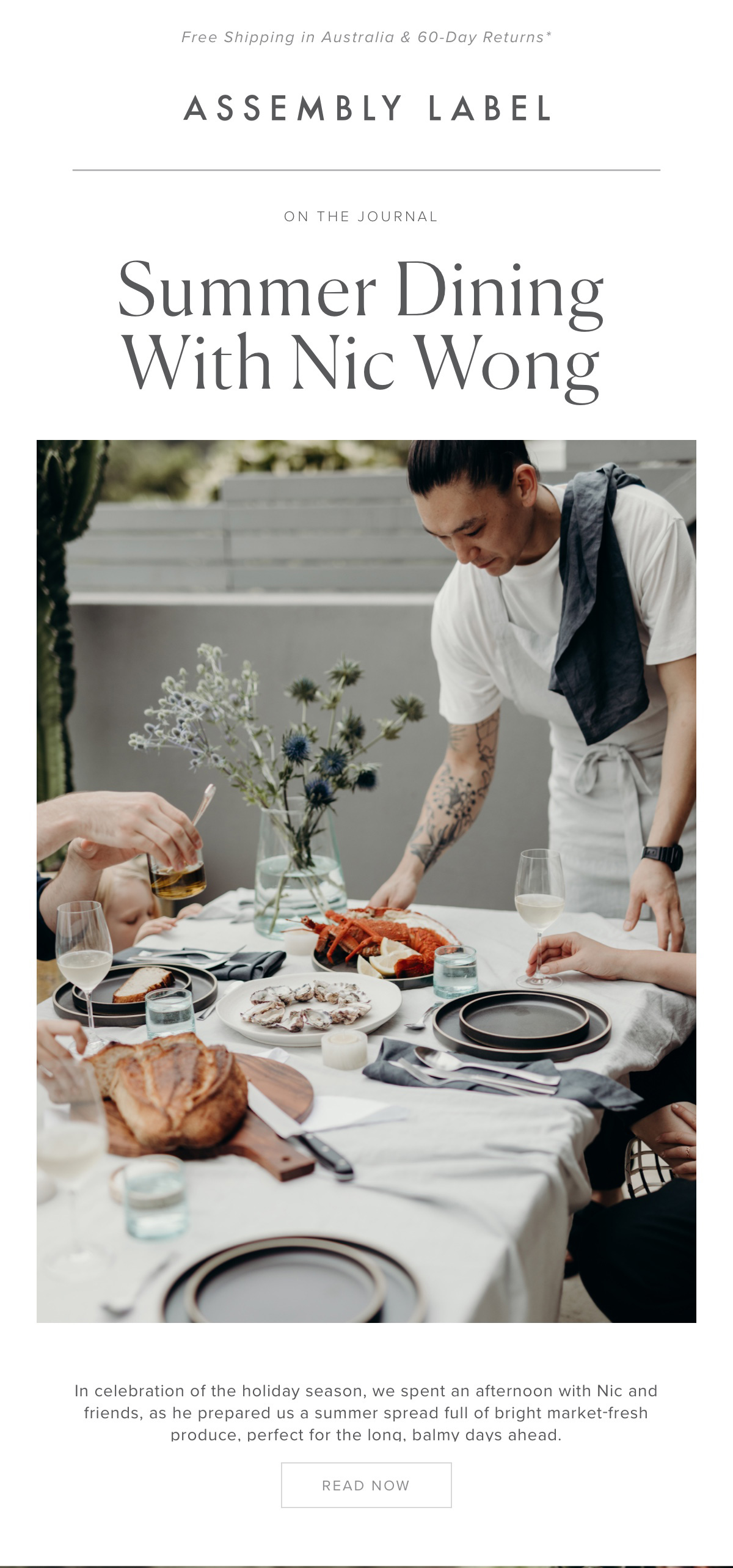 Summer Dining with Nic Wong | Assembly Label