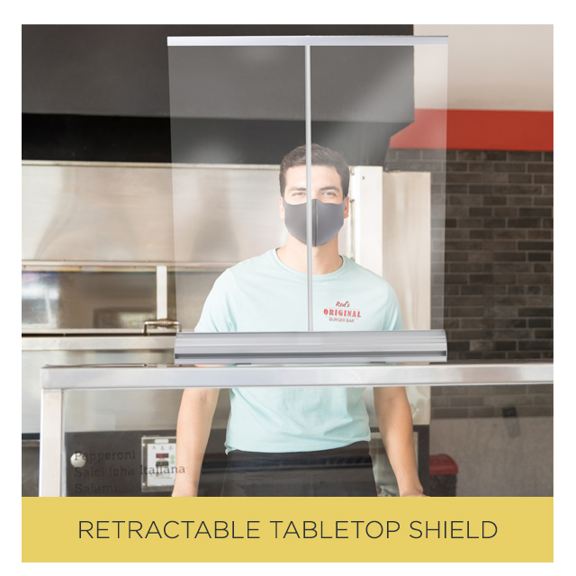 Retractable Tabletop Shield