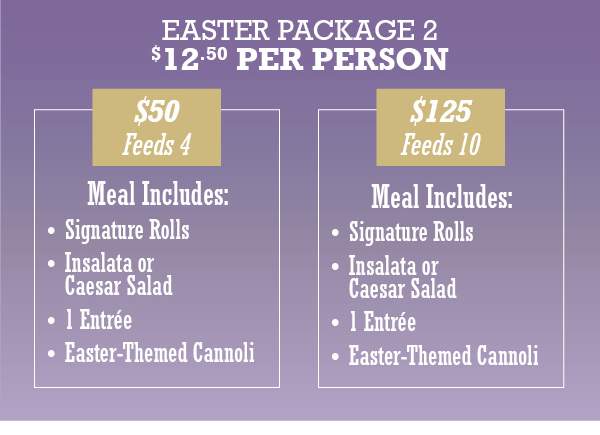 Easter Packages 2 - $12.50 per person