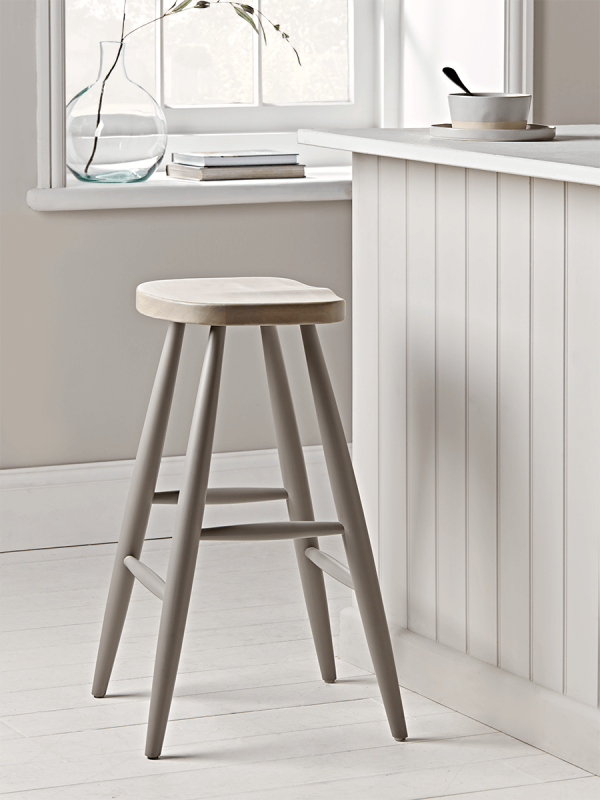 Grey & Limewashed Counter Stool